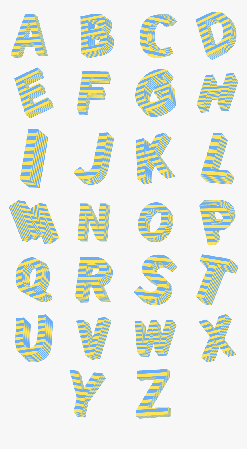 English Letters Pop Style 3d Stereo Art Font Set Image, HD Png Download, Free Download
