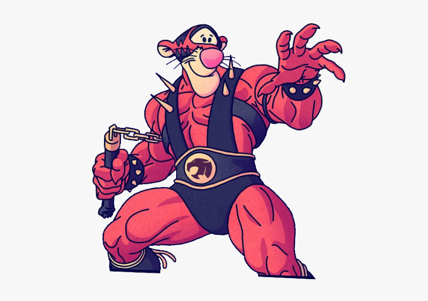 #stickergang #tigger #nunchucks #bruce #lee #freetoedit - Cartoon, HD Png Download, Free Download