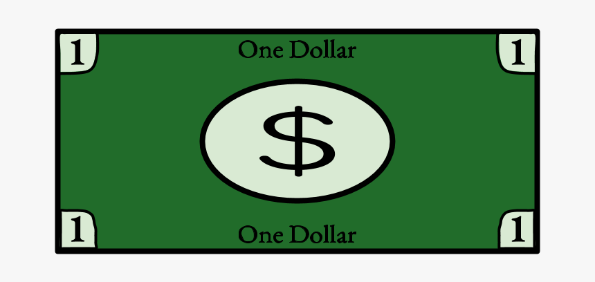 One Dollar Bill, 1, Single - Cartoon 50 Dollar Bill, HD Png Download, Free Download
