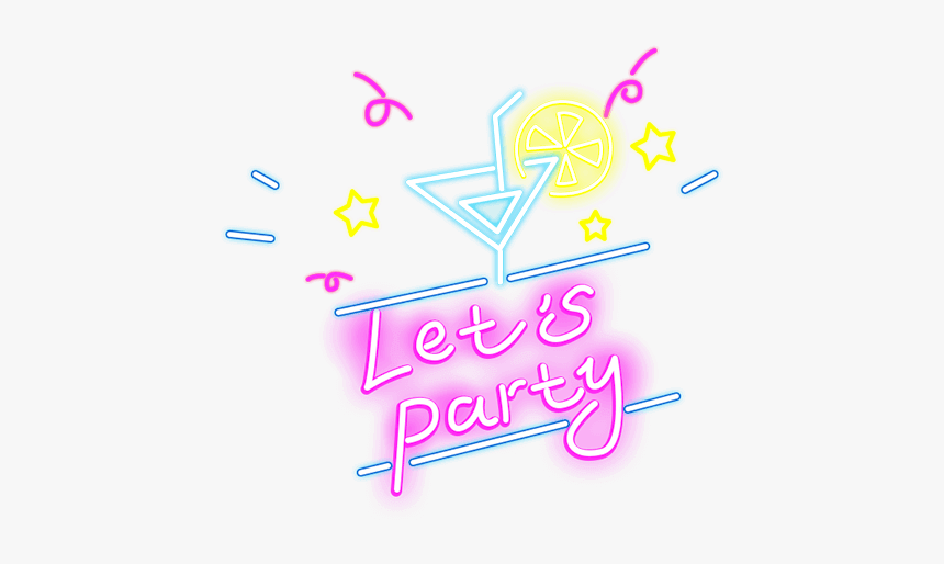 #letsparty #neonlight #luminous #neon #lighting #light - Graphic Design, HD Png Download, Free Download