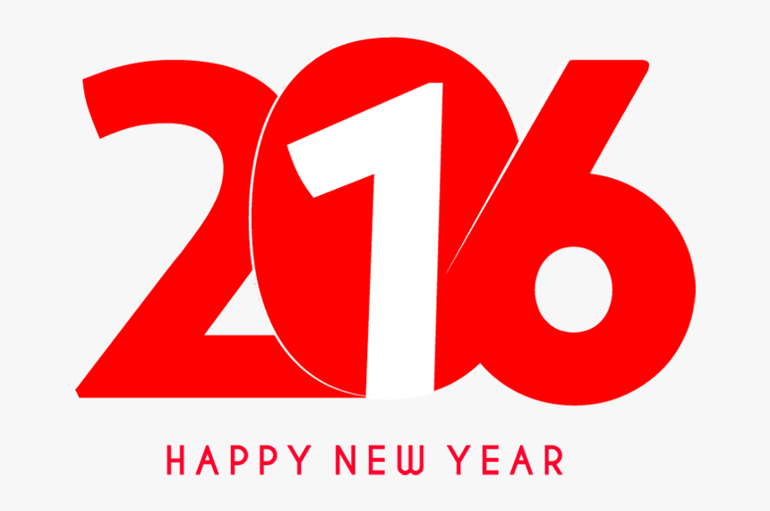 Happy New Year 2016 Text Design - Graphic Design, HD Png Download, Free Download