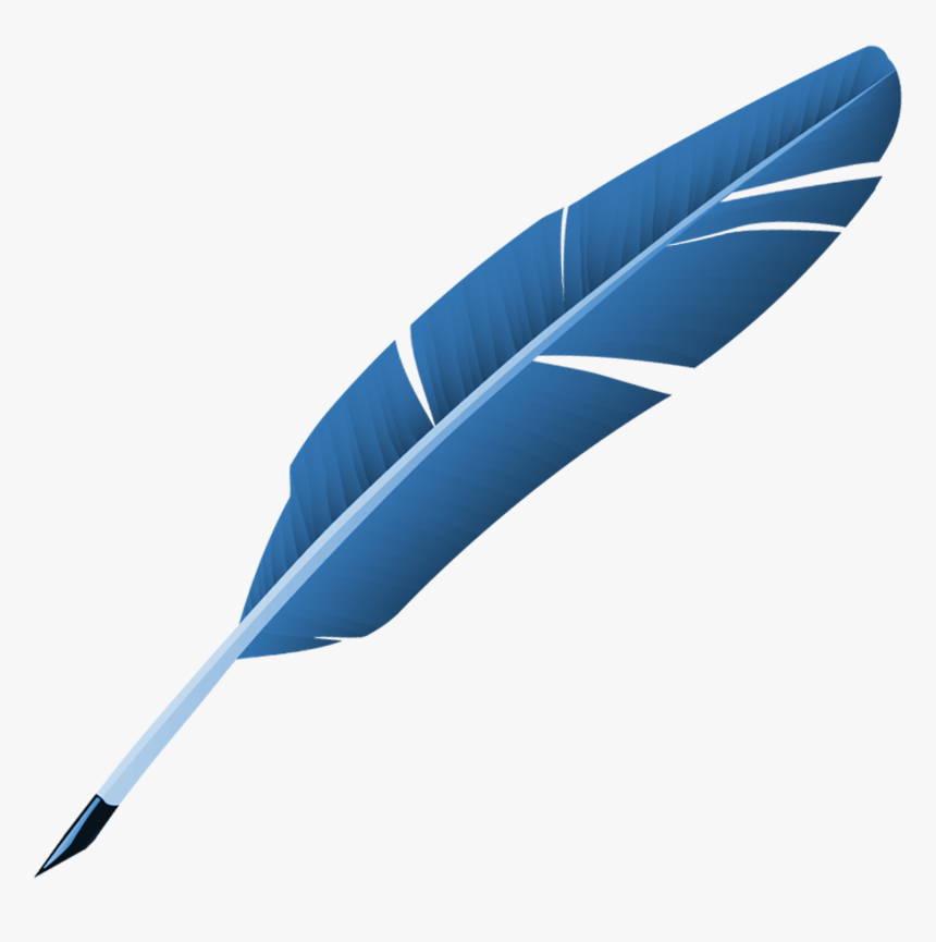 Blue Feather Quill Pen - Transparent Background Feather Pen Png, Png Download, Free Download