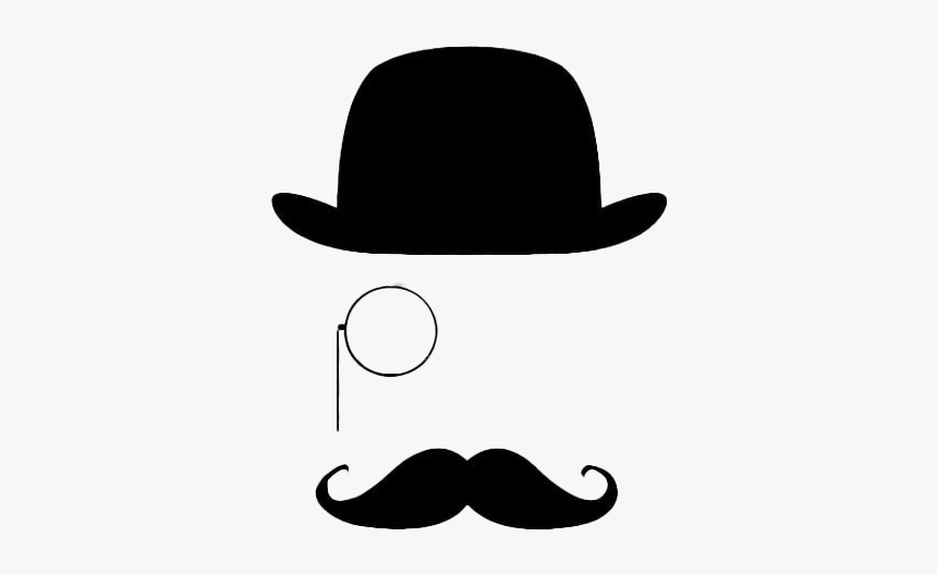 Mustache Bowler Hat Transparent Background Png - Top Hat Monocle Vector, Png Download, Free Download