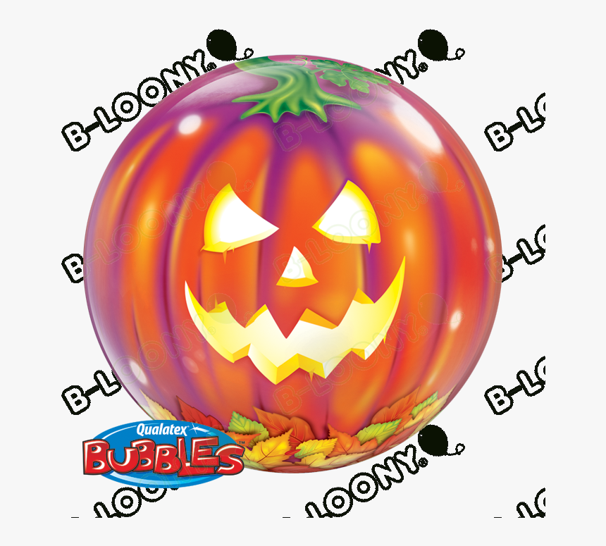 22 Single Bubble Balloon Jack O Lantern Front - Bubble Balloons, HD Png Download, Free Download