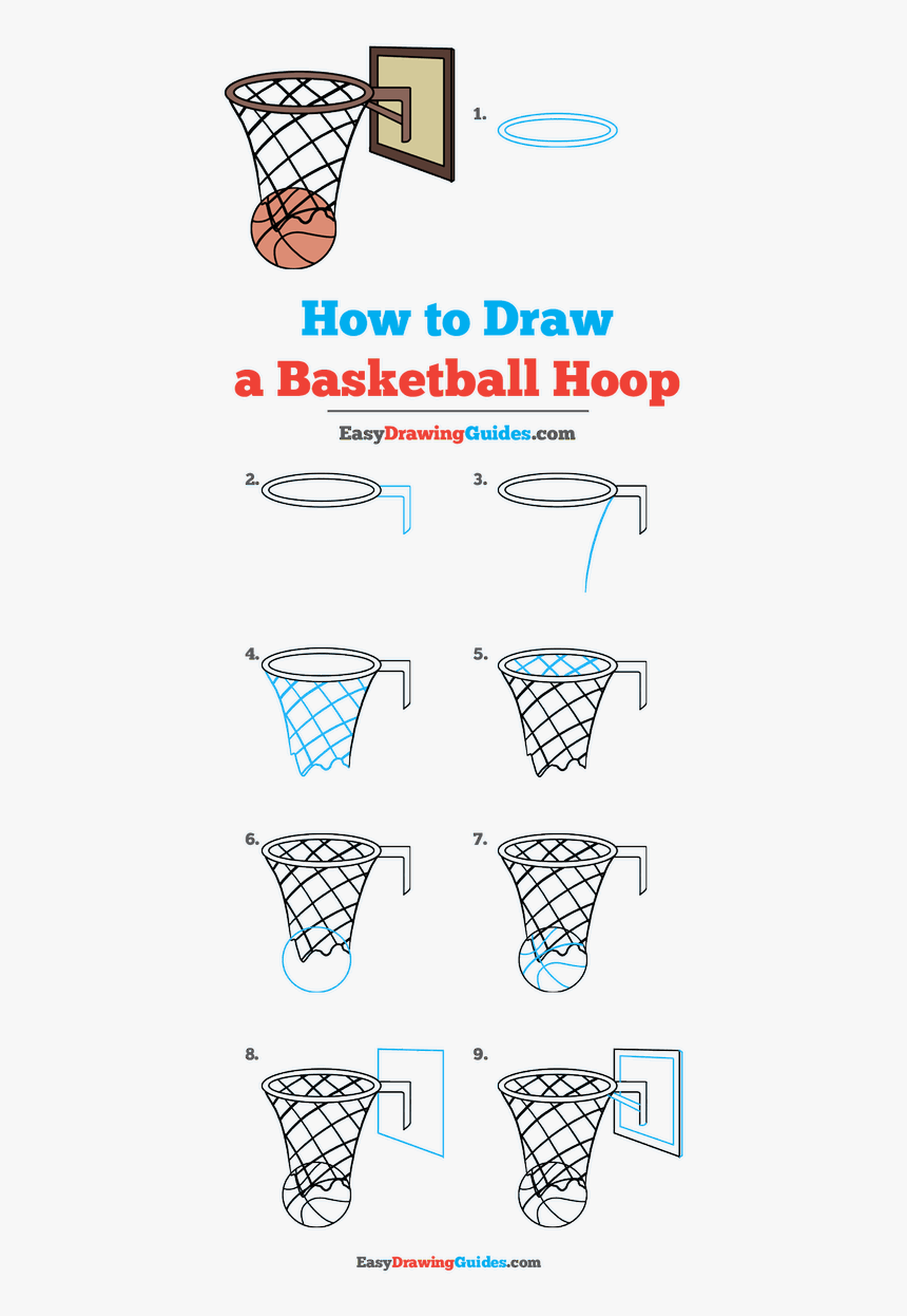 Easy Basketball Hoop Drawing, HD Png Download, Free Download