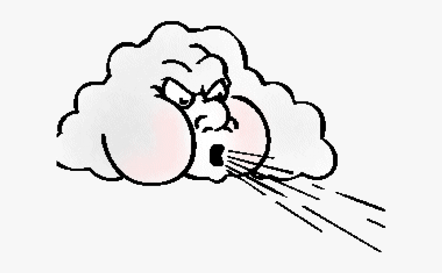 Cloud Blowing Wind Cartoon - Animated Picture Of Air, HD Png Download -  kindpng
