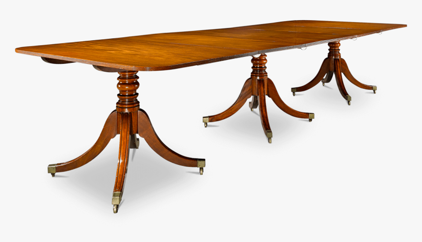 Georgian Three-pedestal Dining Table - Antique Tables, HD Png Download, Free Download