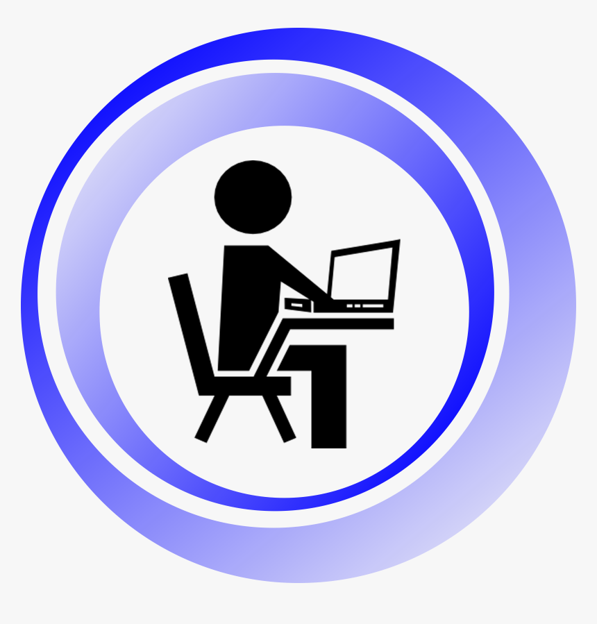 Person Sitting At A Computer Clipart , Png Download - Transparent Person Computer Png, Png Download, Free Download