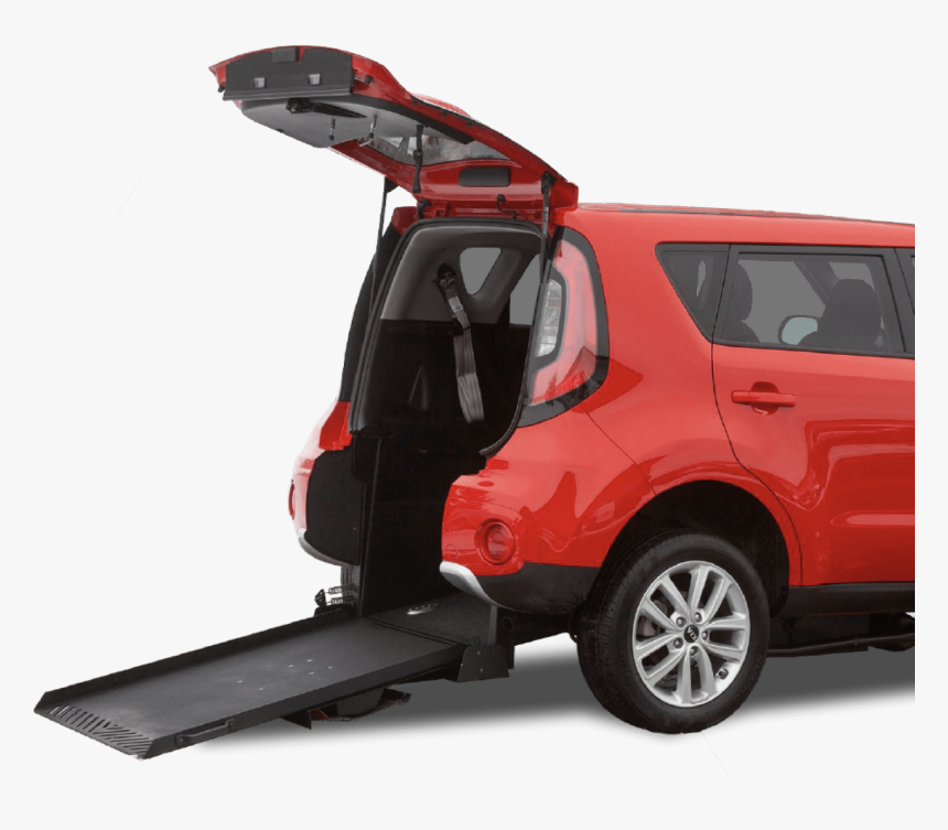 A Red Wheelchair Accessible Car Showing An Open Trunk - Compact Sport Utility Vehicle, HD Png Download, Free Download