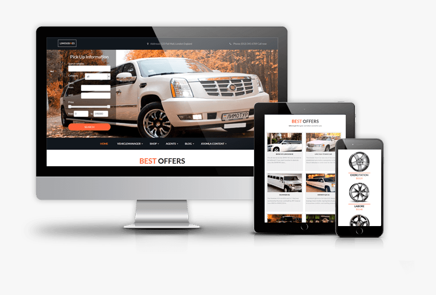 Luxury Car Rental, Limo Website Template - Limo Website Template, HD Png Download, Free Download