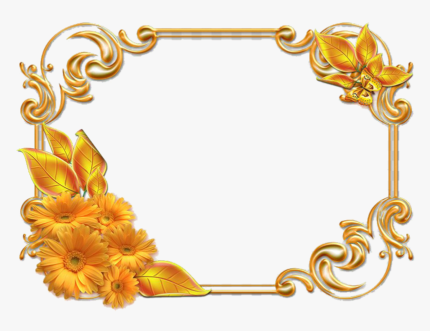 Invitation Gold Frame Png Image - Осенние Рамки Для Фото, Transparent Png, Free Download