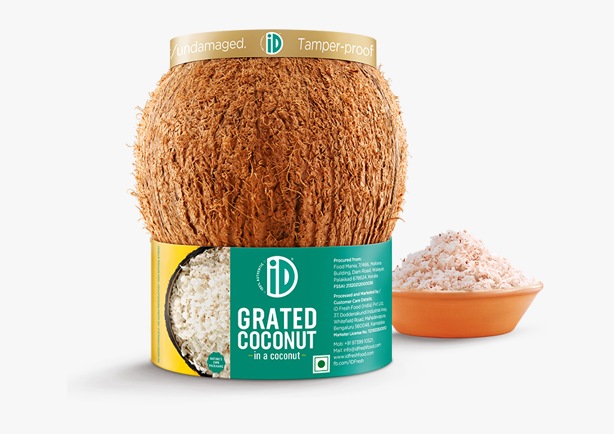 Id Grated Coconut In A Coconut - Id Smart Sip Tender Coconut, HD Png Download, Free Download