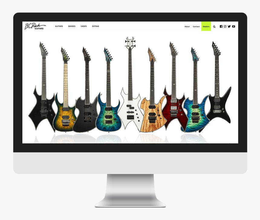 Bc Rich Website Displayed On Desktop Computer" - New Bc Rich Guitars, HD Png Download, Free Download