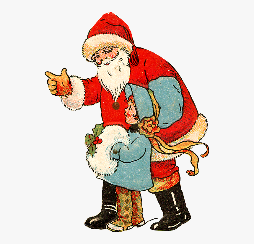 Zibi Vintage Scrap Father Christmas, Retro Christmas, - Christmas Cartoon Vintage, HD Png Download, Free Download