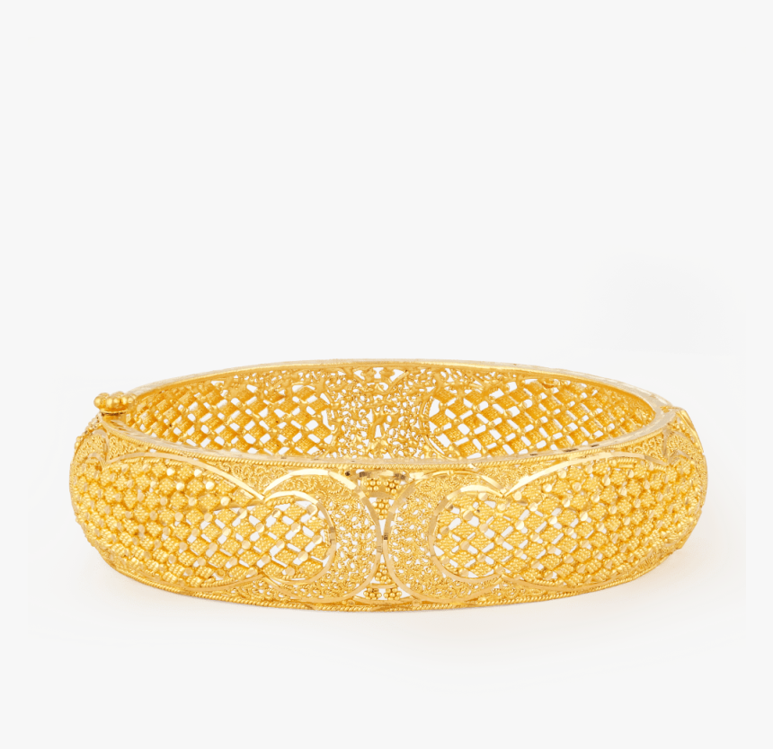 26383-22ct Gold Jali Bangle - Bangle, HD Png Download, Free Download