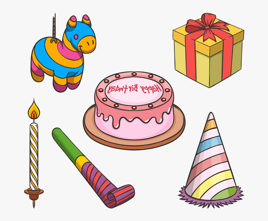 Gift Items For Birthday Bqdd Birthday T Clip Art Vector - Birthday Items Cartoon, HD Png Download, Free Download