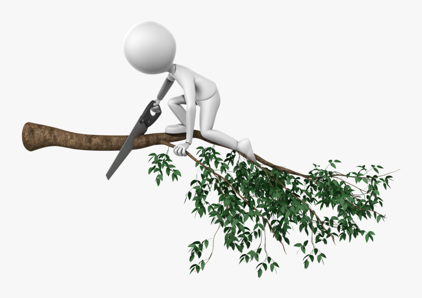 Cutting Branch While Sitting, HD Png Download, Free Download