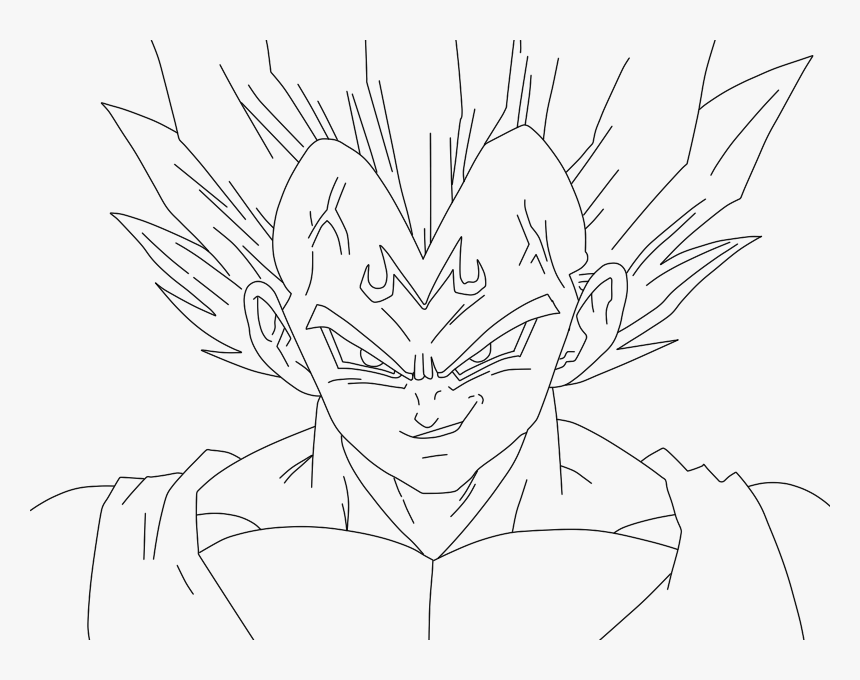 Drawing Vegeta Dragon Ball Z Transparent & Png Clipart - Kid Buu Dbz Drawing, Png Download, Free Download