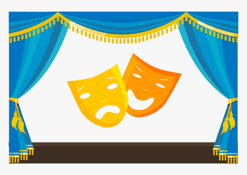 Transparent Stage Curtains Png - Stage Curtains Blue Clipart, Png Download, Free Download