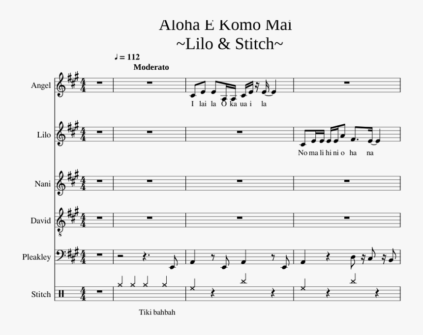 Aloha E Komo Mai ~lilo & Stitch~ - Chiquilin De Bachin Violin Easy, HD Png Download, Free Download