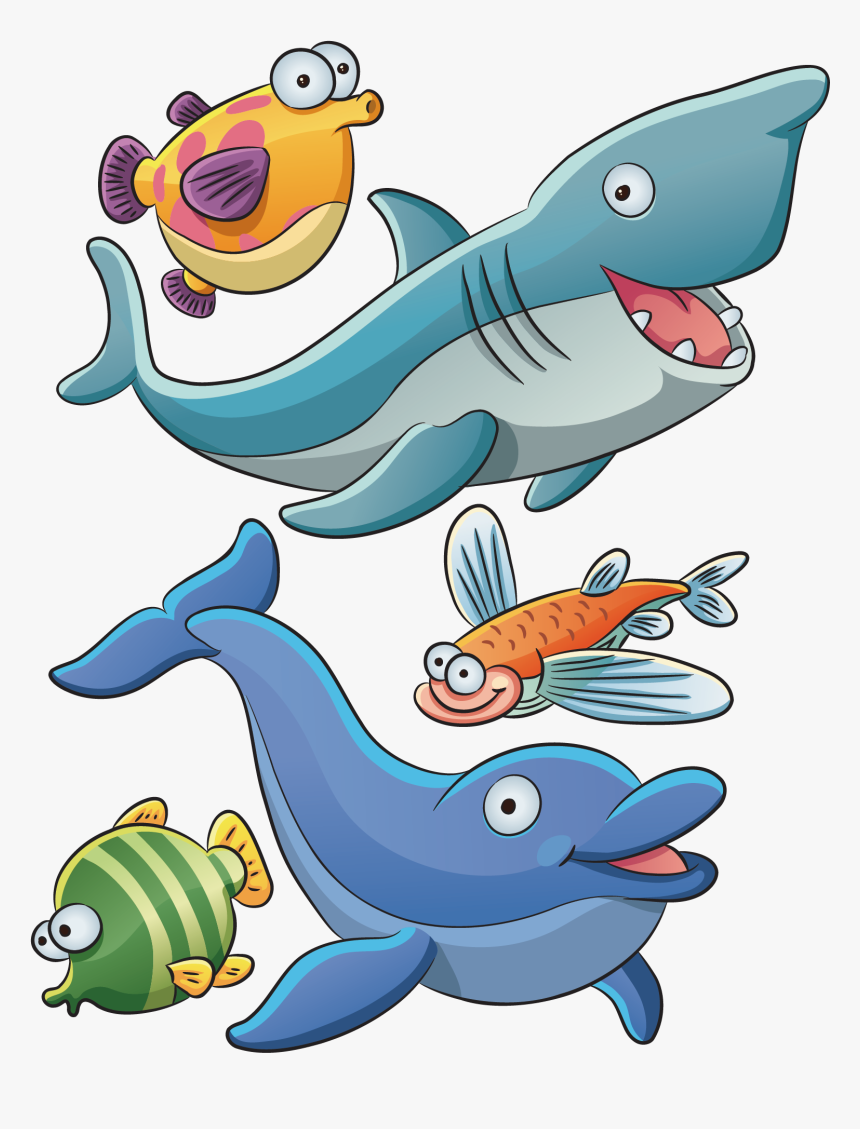 The Sea Clipart Marine Animal - Shark Illustration, HD Png Download, Free Download