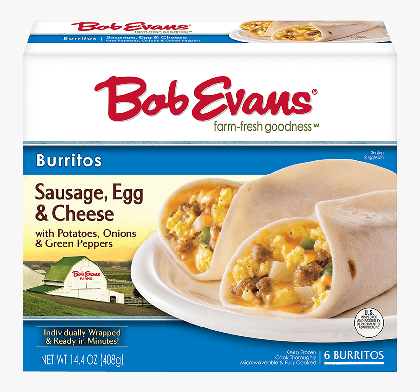 Bob Evans Sausage Egg Cheese Burrito 6 Ct - Bob Evans Mashed Potatoes Garlic, HD Png Download, Free Download