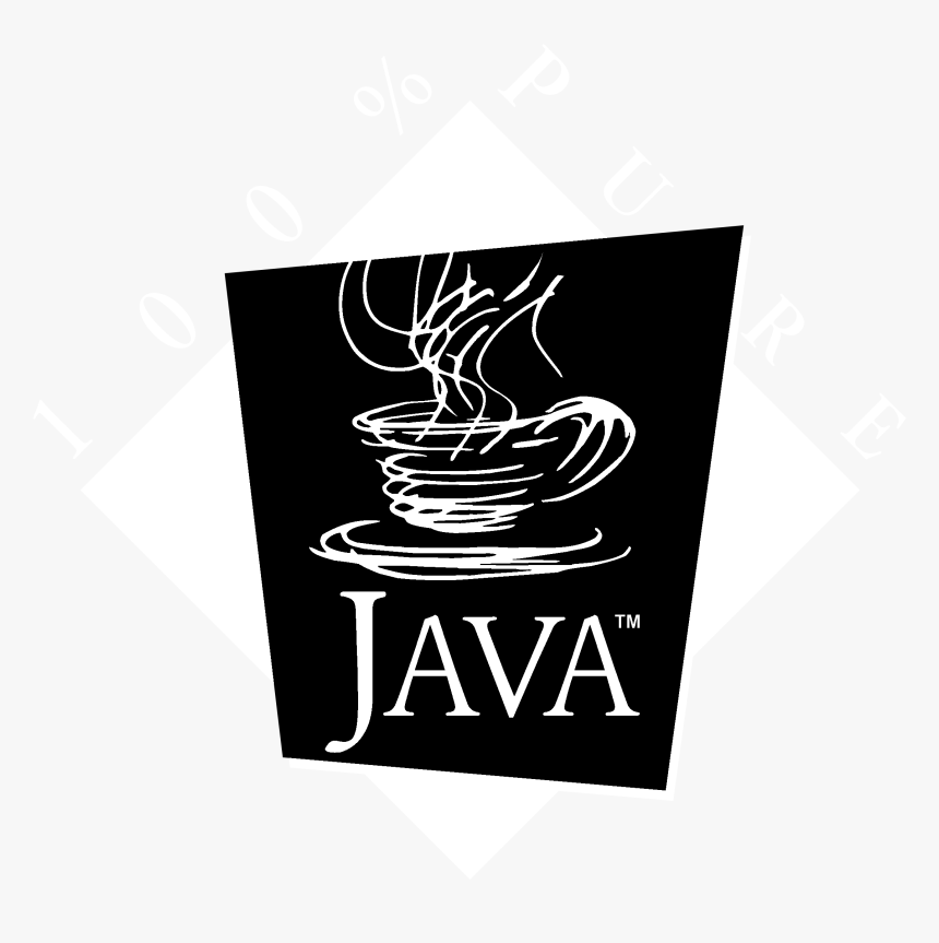 Java 100 Pure Logo Black And White - Java, HD Png Download, Free Download