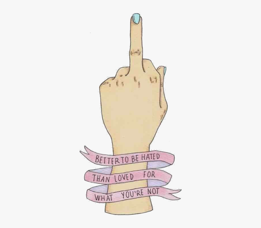Finger, Kurt Cobain, Quote And Truth - Girl Drawing Middle Finger, HD Png Download, Free Download