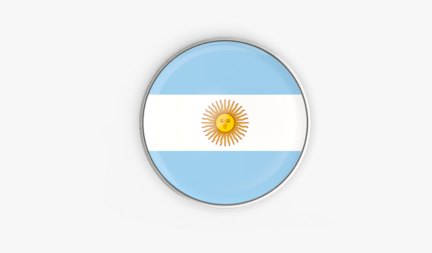 Round Button With Metal Frame - Argentina Flag Circle Png, Transparent Png, Free Download