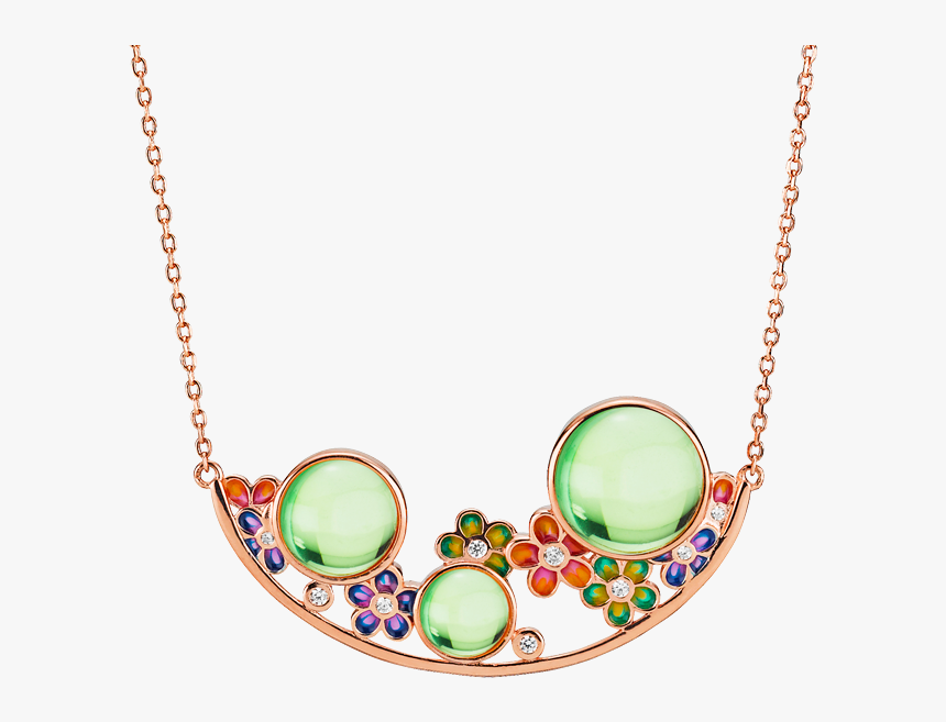 Blossom Necklace In Aurora Green Amber And Enamel - Necklace, HD Png Download, Free Download