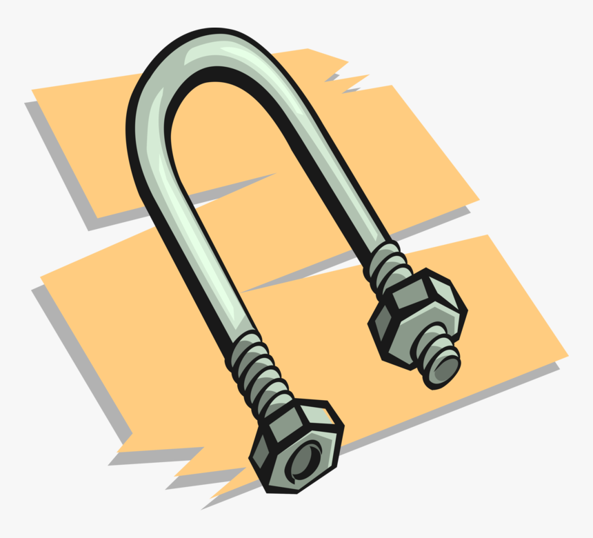 Vector Illustration Of U-bolt With Screw Threads On - Flashlight Clipart, HD Png Download, Free Download