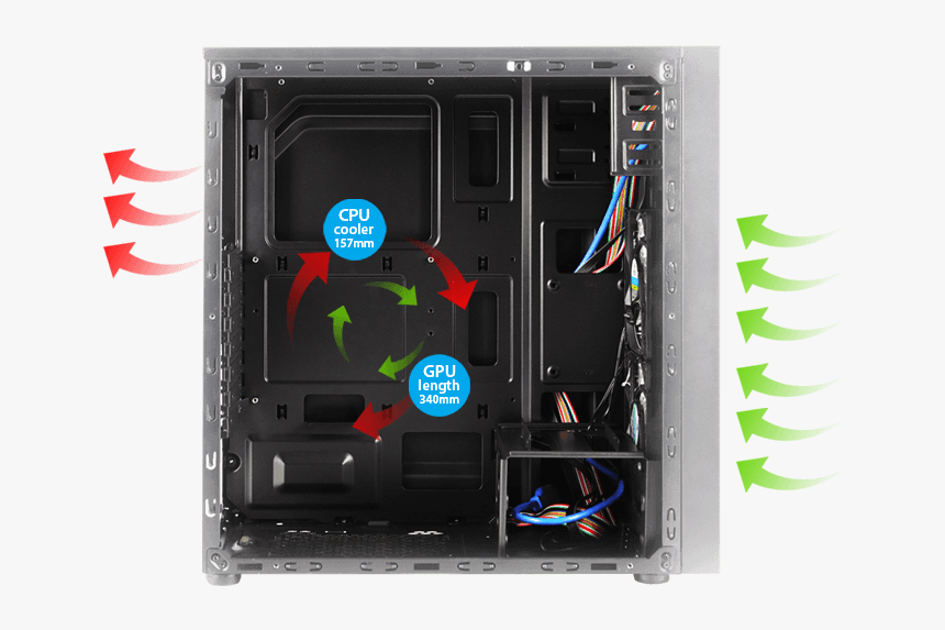 Zebronics Premium Gaming Cabinet Coal - Computer Case, HD Png Download, Free Download