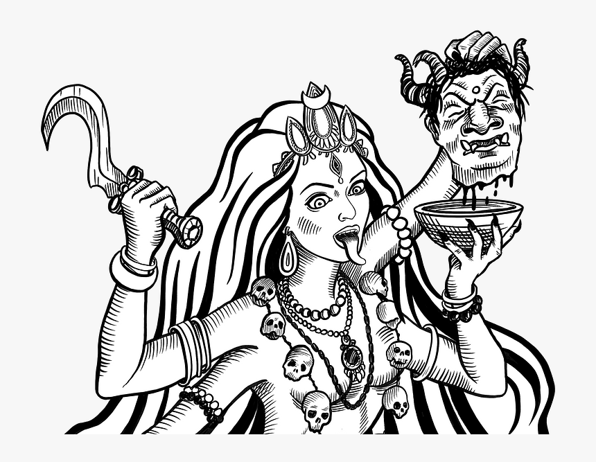 Kali Hindu Goddess Drawing, HD Png Download, Free Download