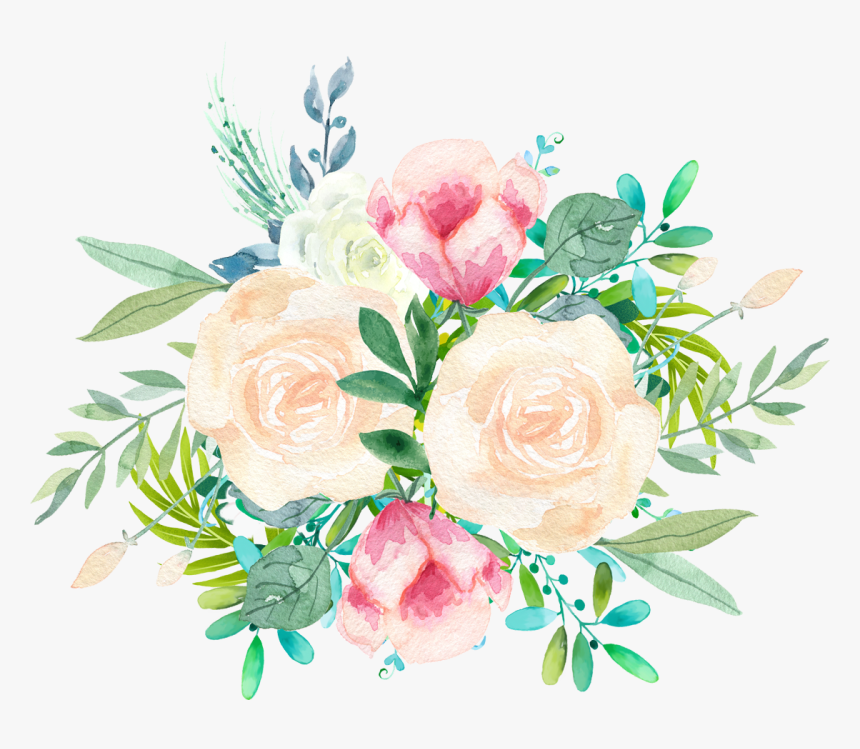 #watercolor #flowers #roses #floral #bouquet #bunch - Happy Birthday Cake Watercolour, HD Png Download, Free Download