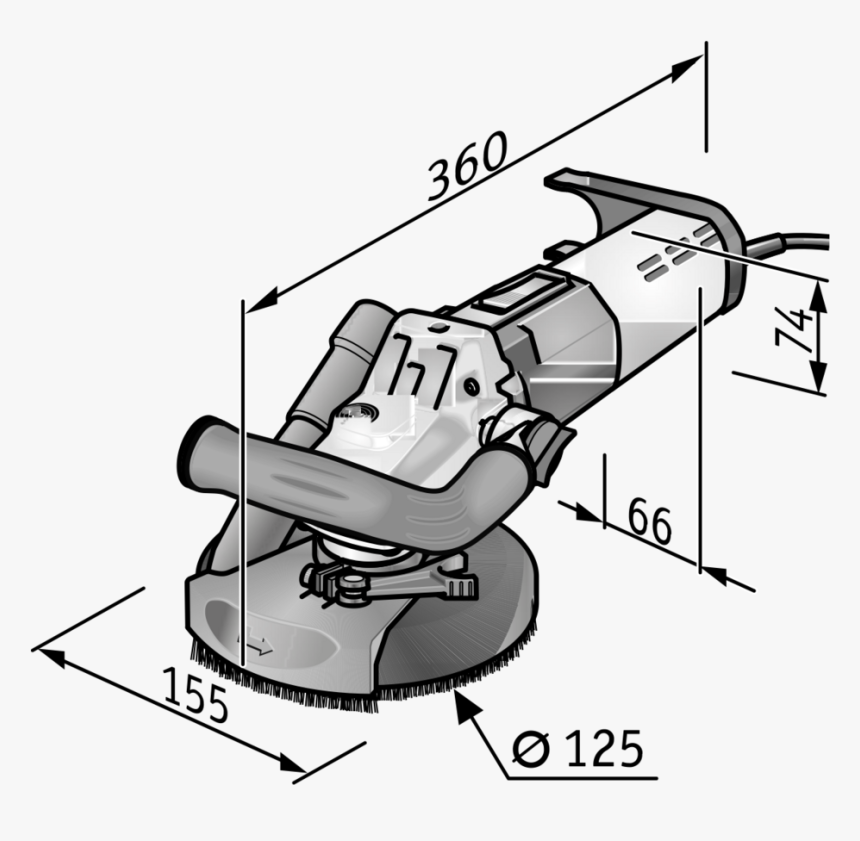 Product Drawing Ld 15 10 125 R, Kit Turbo Jet Zoom - Grinder, HD Png Download, Free Download