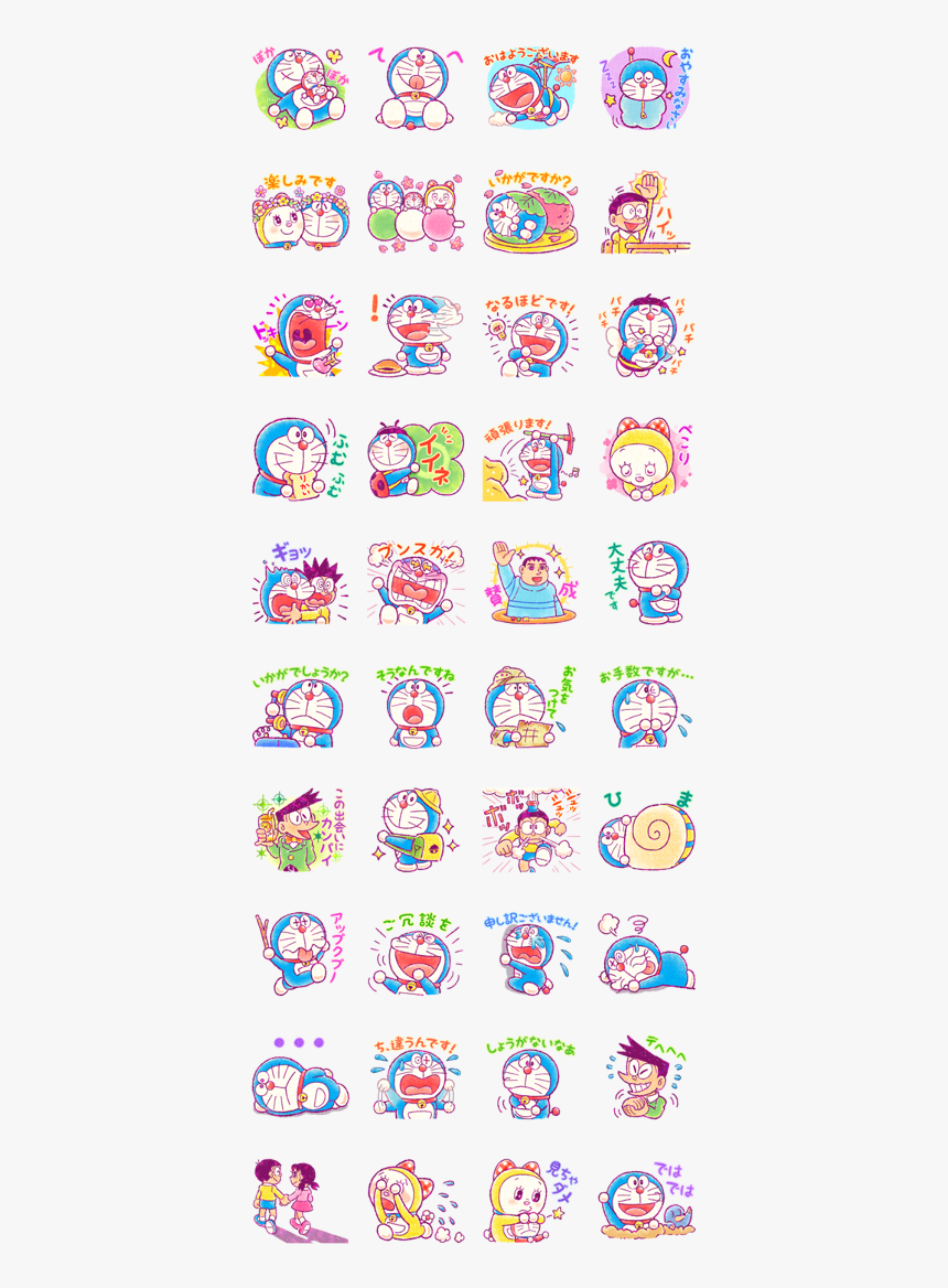 Doraemon Friendly Greetings Line Sticker Gif & Png, Transparent Png, Free Download