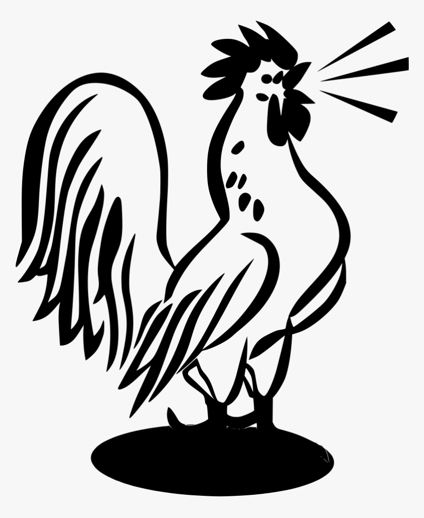 Rooster Crowing Clipart Transparent Background, HD Png Download, Free Download