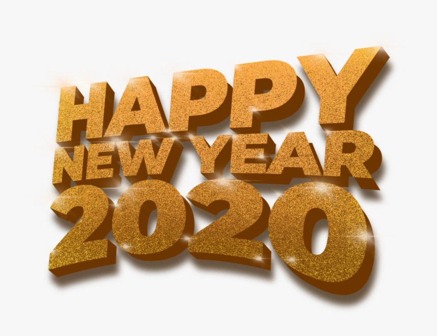 #happynewyear #2020 #glitter #gold #3d - Paper, HD Png Download, Free Download
