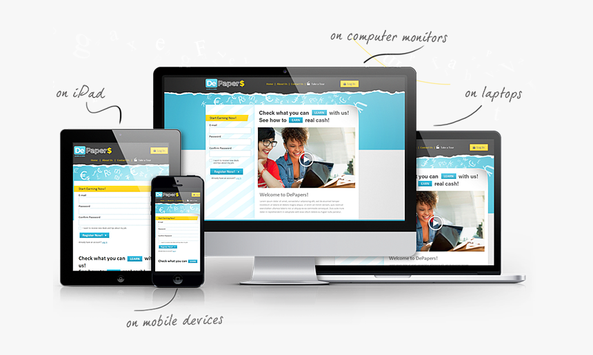 Psd To Responsive Website Template - Psd To Responsive Website, HD Png Download, Free Download