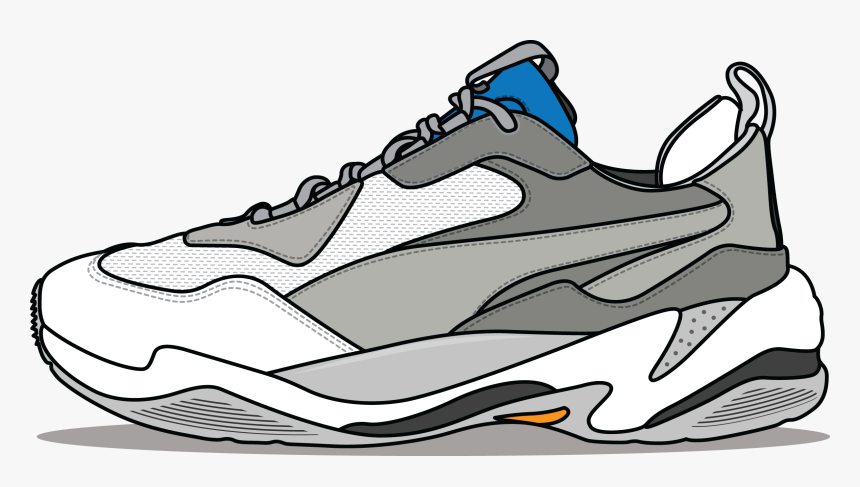 Puma Thunder Spectra "grey/white - Puma Thunder Spectra Draw, HD Png Download, Free Download