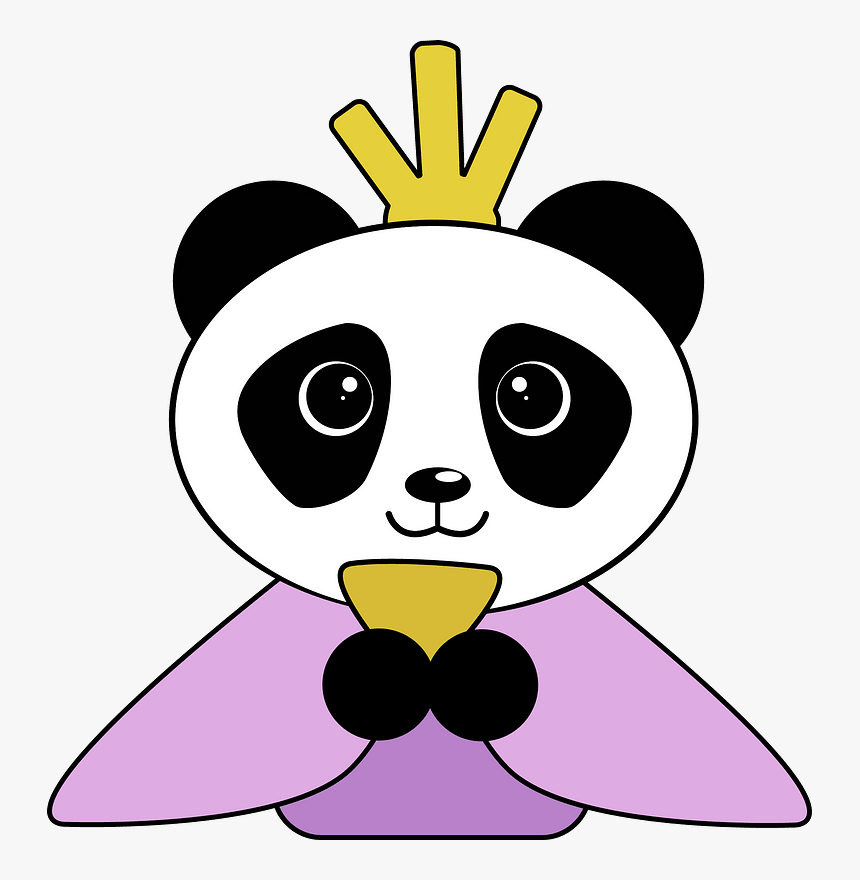 Panda Queen Clipart - Panda Black And White Clipart, HD Png Download, Free Download