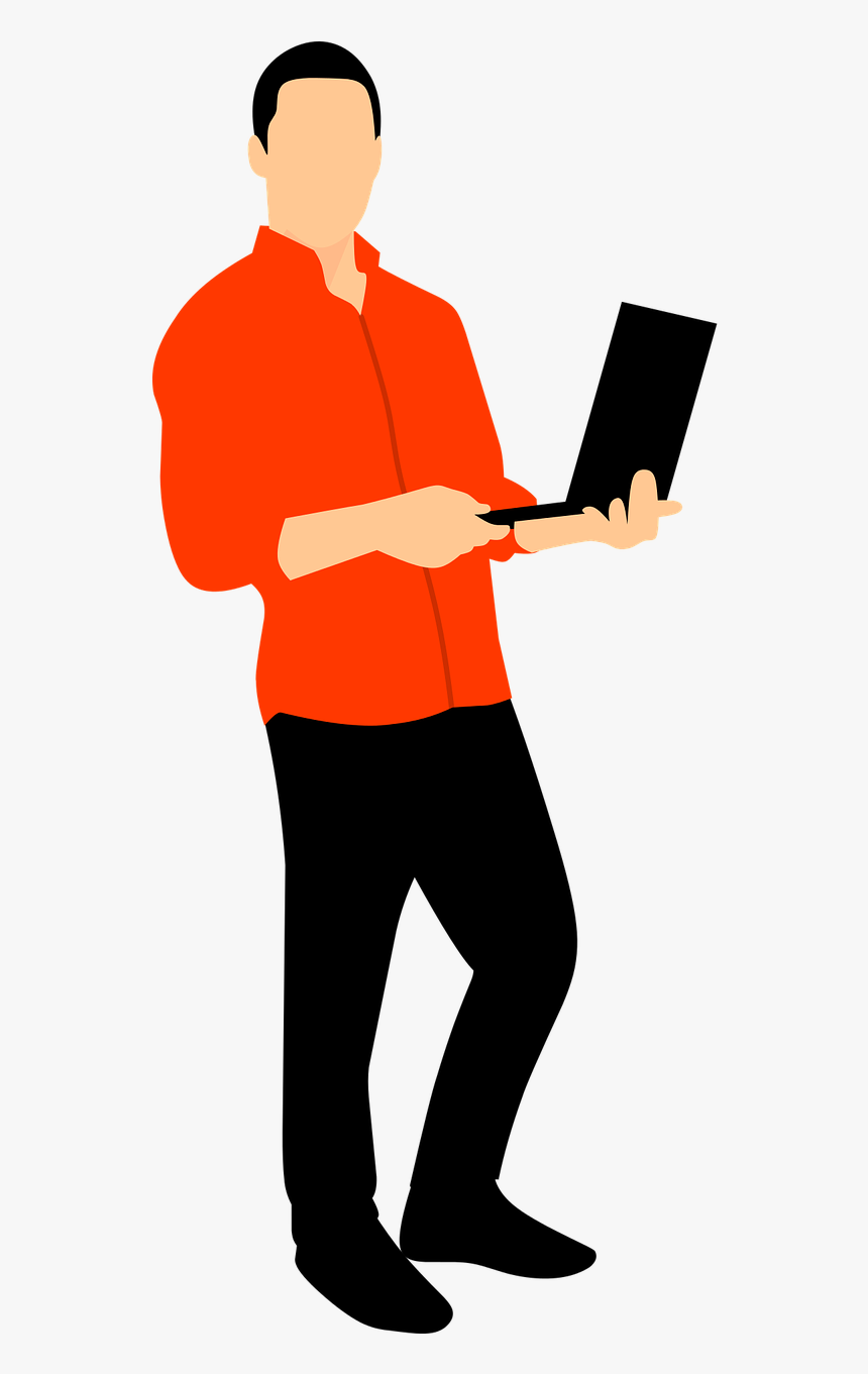 Laptop Man Computer Free Photo - Standing, HD Png Download, Free Download