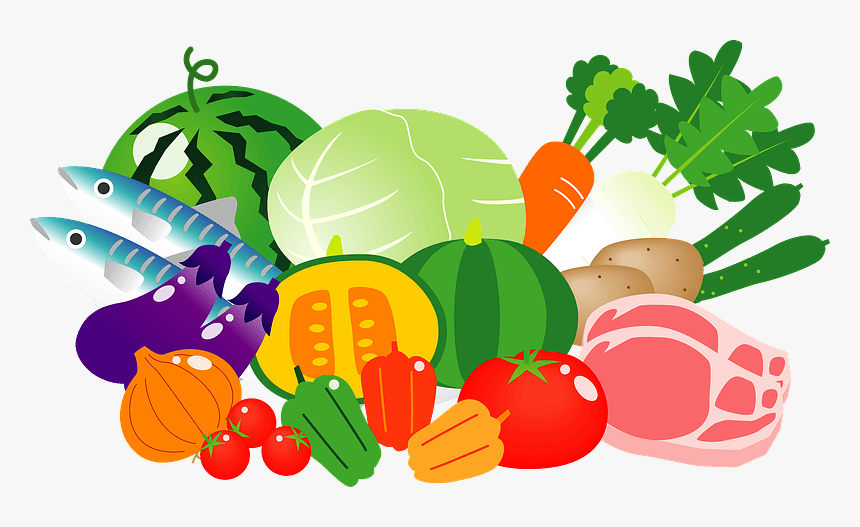 Vegetable Fish Meat Food Clipart - Vegetable, HD Png Download, Free Download