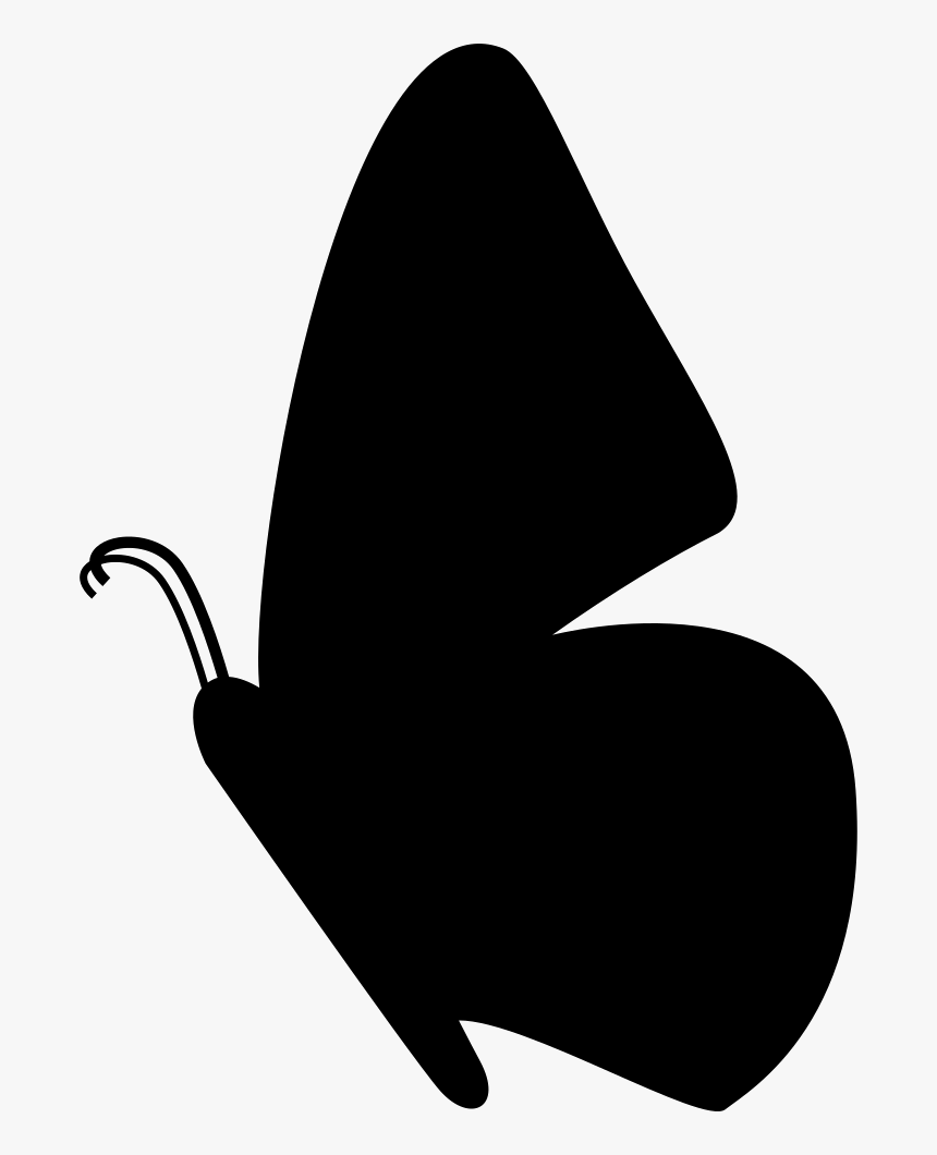 Butterfly Side View Shape - Butterfly Side View Black, HD Png Download, Free Download
