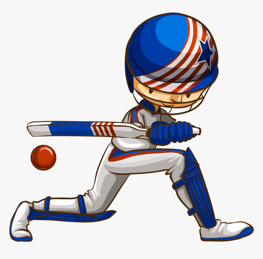 Cartoon Cricket Ball And Bat , Png Download - Cartoon Drawing Of A Cricket Sport, Transparent Png, Free Download