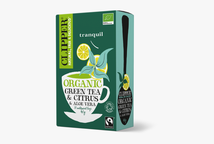 Organic Fairtrade Green Tea & Citrus & Aloe Vera - Clipper Lemon Green Tea, HD Png Download, Free Download