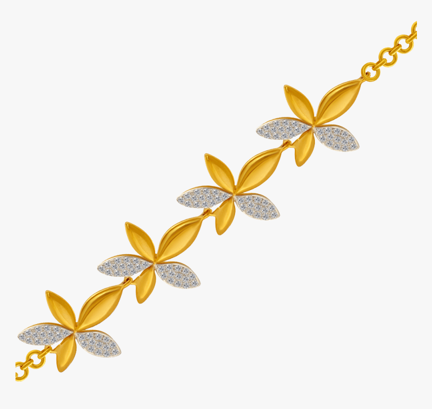 10kt Yellow Gold Bracelet - Floral Design, HD Png Download, Free Download