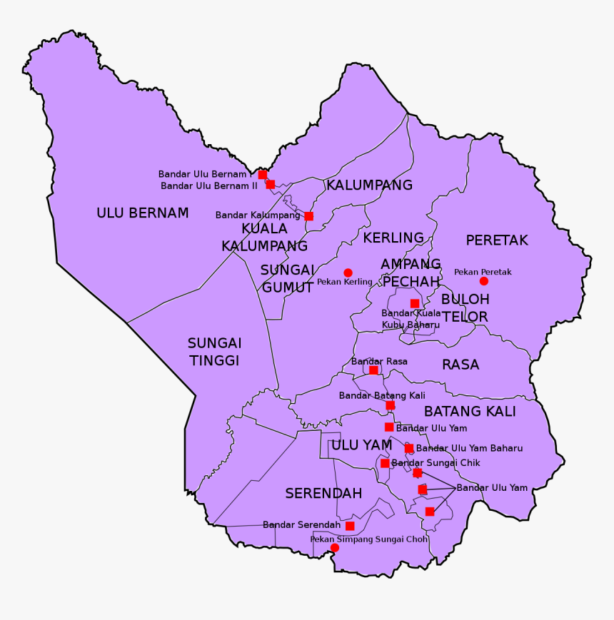 Selangor Map Hulu Selangor, HD Png Download, Free Download