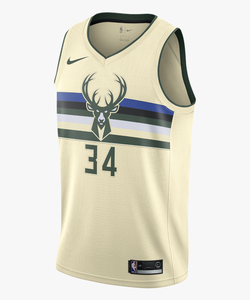 Milwaukee Bucks Cream Jersey, HD Png Download, Free Download