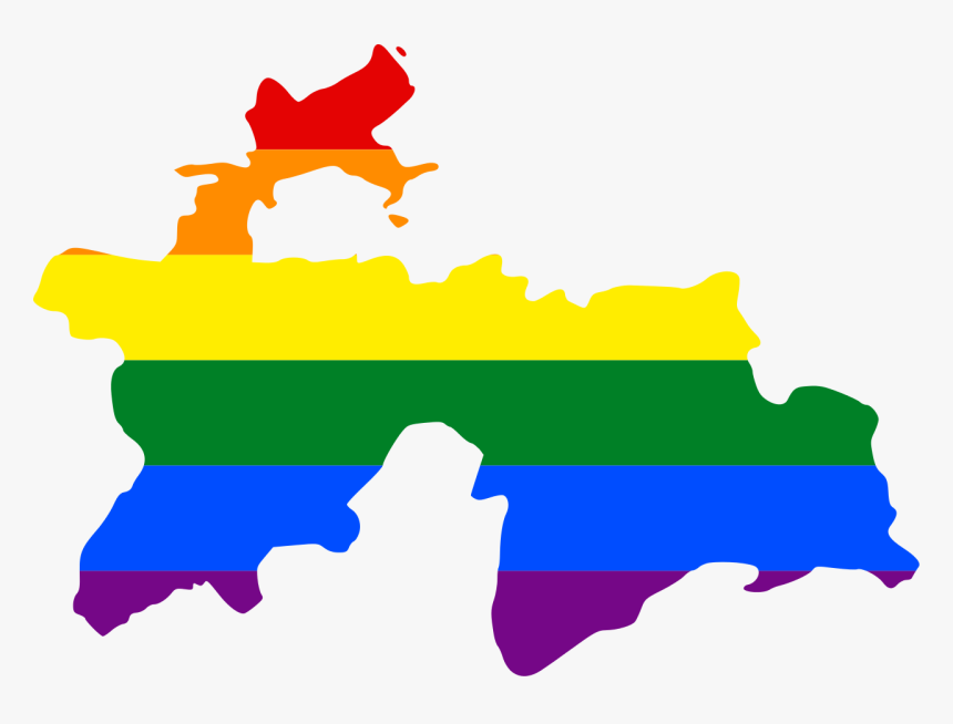 Lgbt Flag Map Of Tajikis - Tajikistan Capital City Map, HD Png Download, Free Download